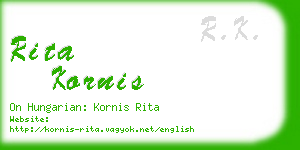 rita kornis business card